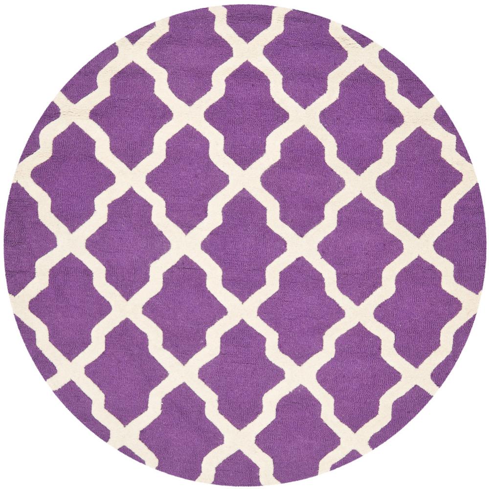 CAMBRIDGE, PURPLE / IVORY, 6' X 6' Round, Area Rug, CAM121K-6R. Picture 1