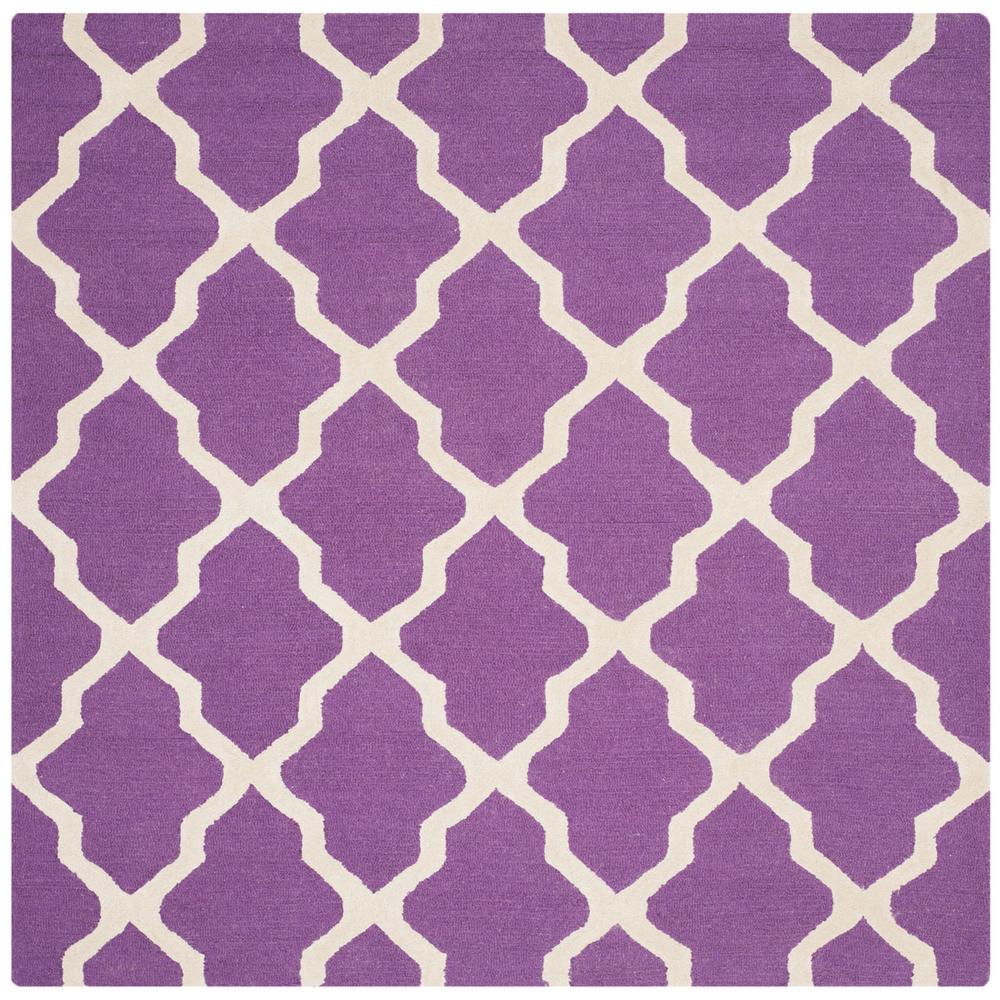 CAMBRIDGE, PURPLE / IVORY, 6' X 6' Square, Area Rug, CAM121K-6SQ. Picture 1