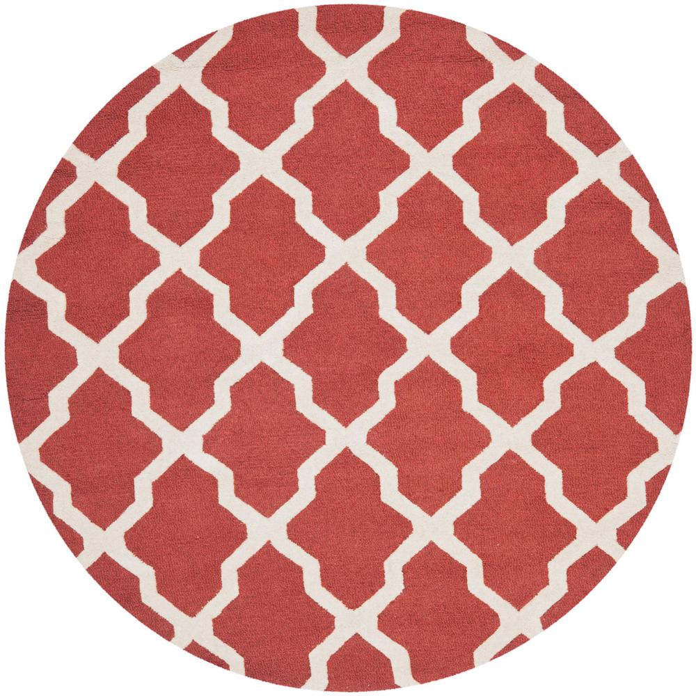 CAMBRIDGE, RUST / IVORY, 6' X 6' Round, Area Rug, CAM121L-6R. Picture 1