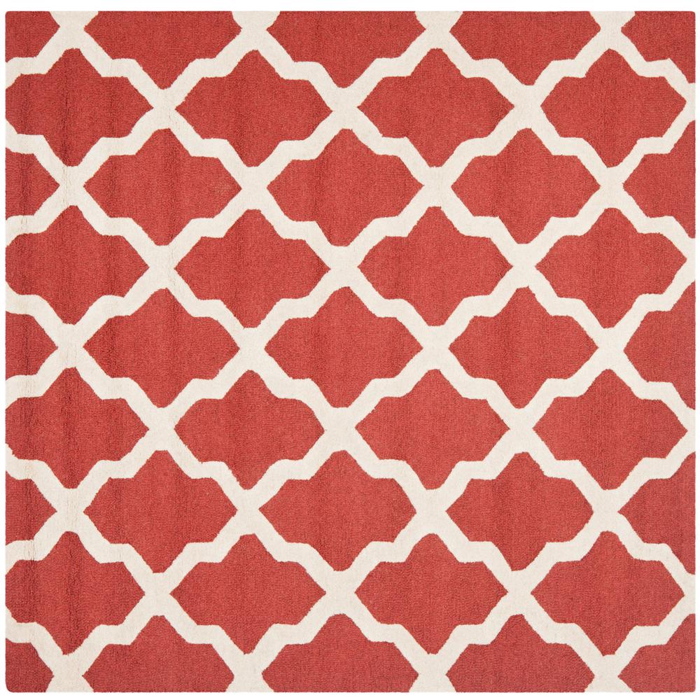 CAMBRIDGE, RUST / IVORY, 6' X 6' Square, Area Rug, CAM121L-6SQ. Picture 1