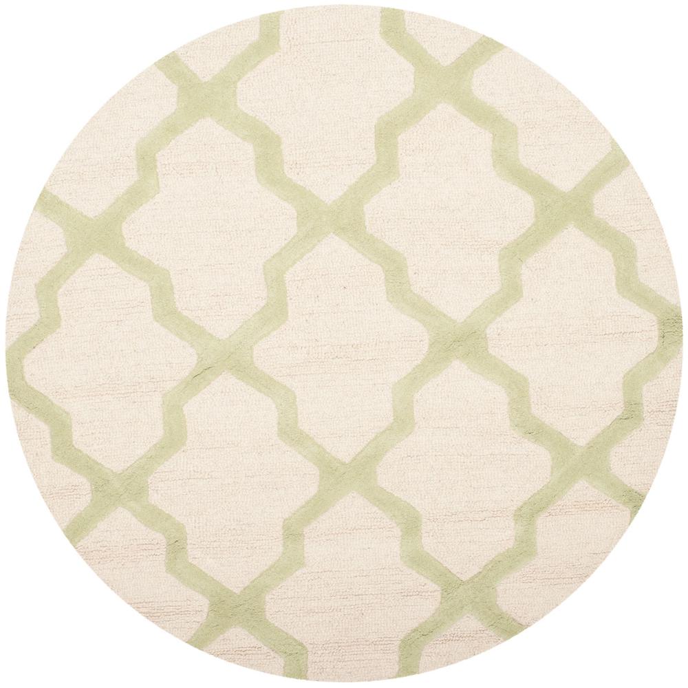 CAMBRIDGE, IVORY / LIGHT GREEN, 4' X 4' Round, Area Rug. Picture 1