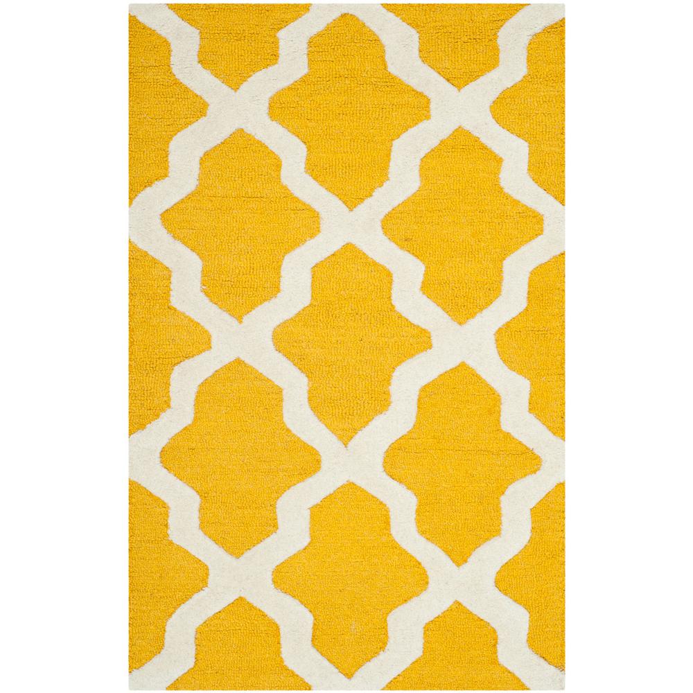 CAMBRIDGE, GOLD / IVORY, 2'-6" X 10', Area Rug, CAM121Q-210. Picture 1