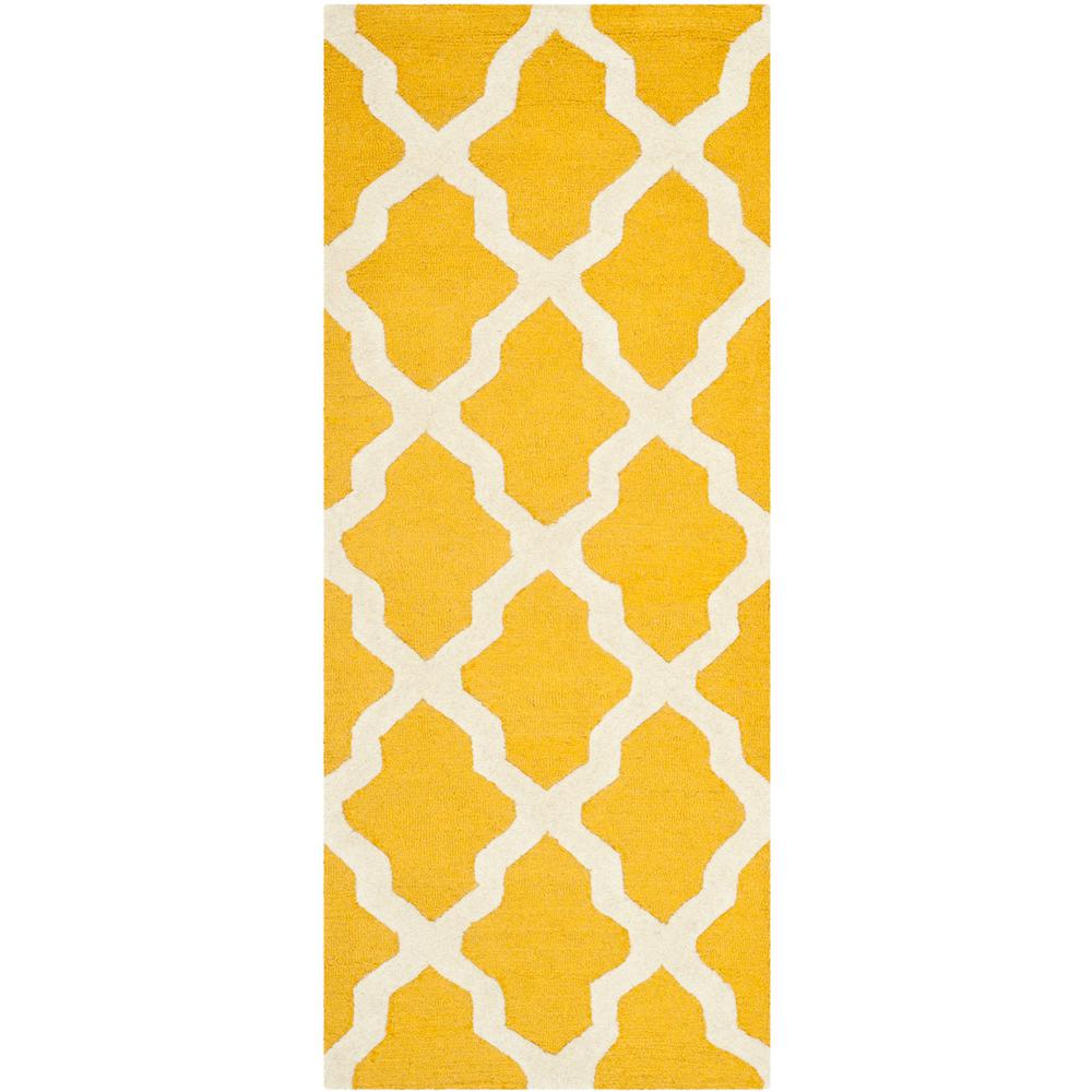 CAMBRIDGE, GOLD / IVORY, 2'-6" X 6', Area Rug, CAM121Q-26. Picture 1