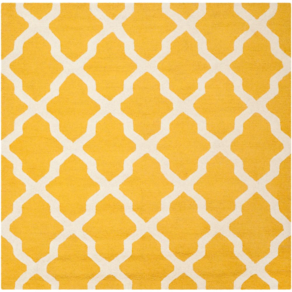 CAMBRIDGE, GOLD / IVORY, 6' X 6' Square, Area Rug, CAM121Q-6SQ. Picture 1