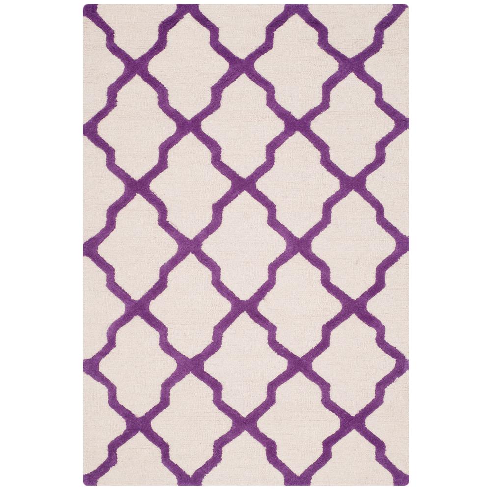 CAMBRIDGE, IVORY / PURPLE, 4' X 6', Area Rug, CAM121V-4. Picture 1