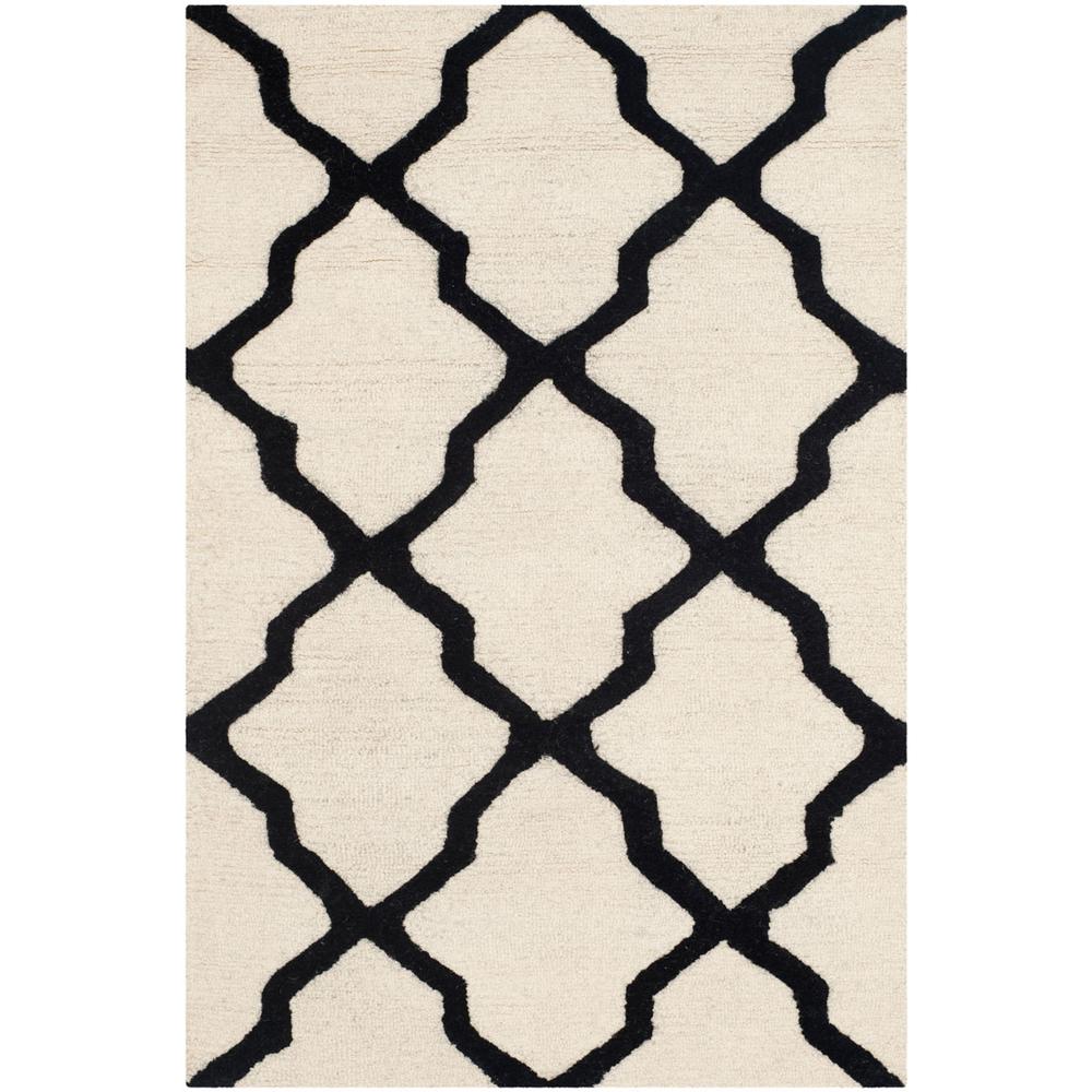CAMBRIDGE, IVORY / BLACK, 2'-6" X 16', Area Rug. Picture 1