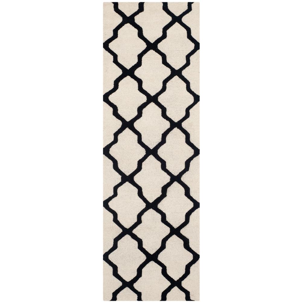 CAMBRIDGE, IVORY / BLACK, 2'-6" X 8', Area Rug, CAM121W-28. Picture 1