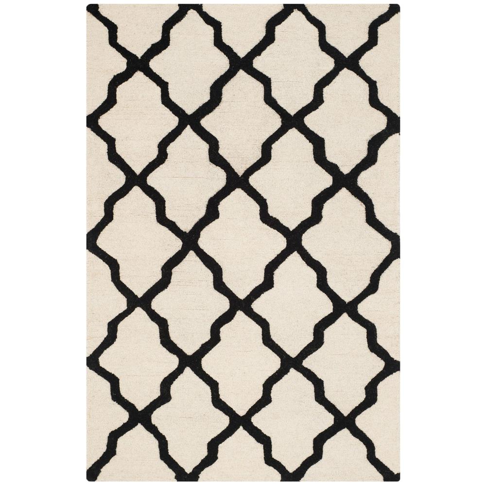 CAMBRIDGE, IVORY / BLACK, 4' X 6', Area Rug, CAM121W-4. Picture 1