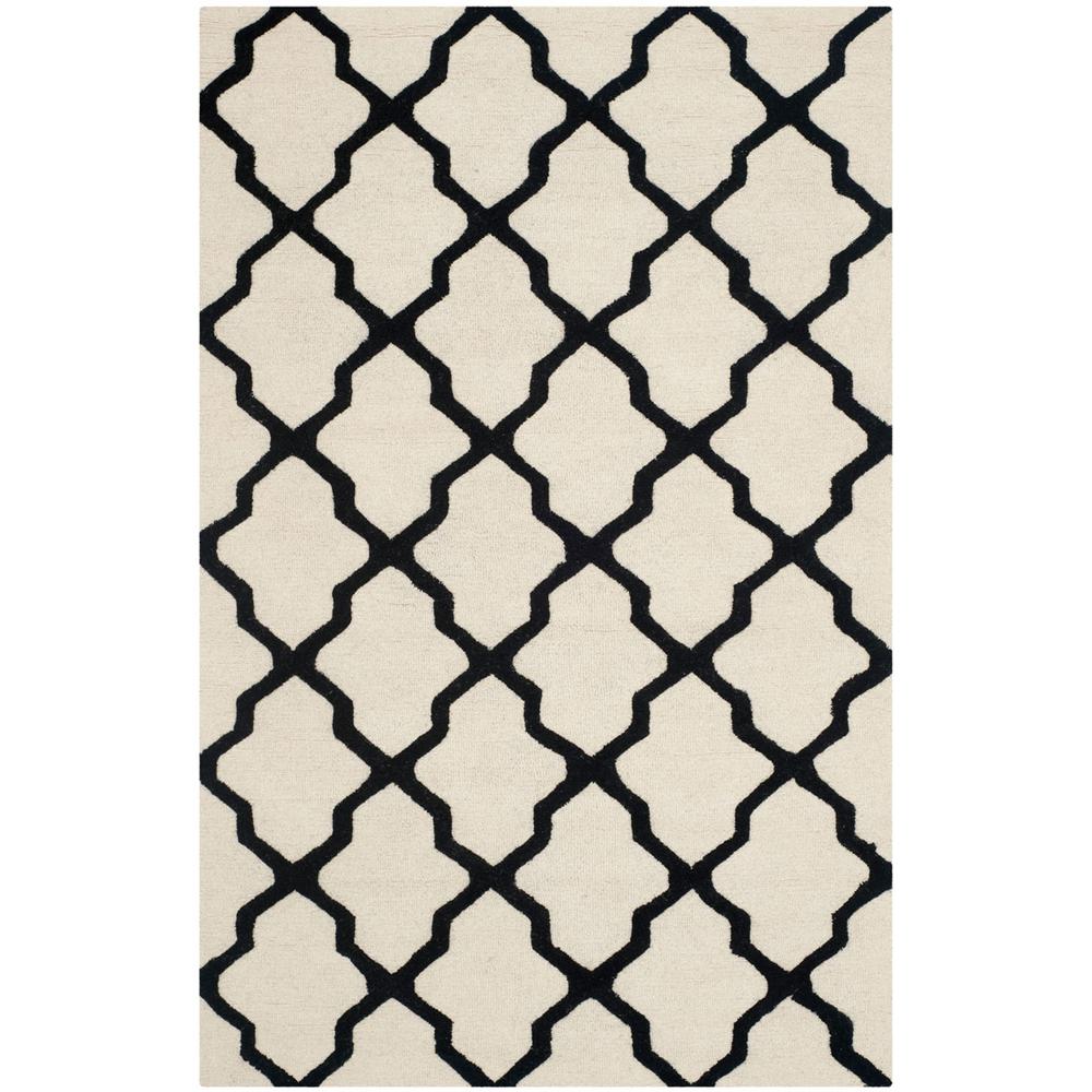 CAMBRIDGE, IVORY / BLACK, 5' X 8', Area Rug, CAM121W-5. Picture 1