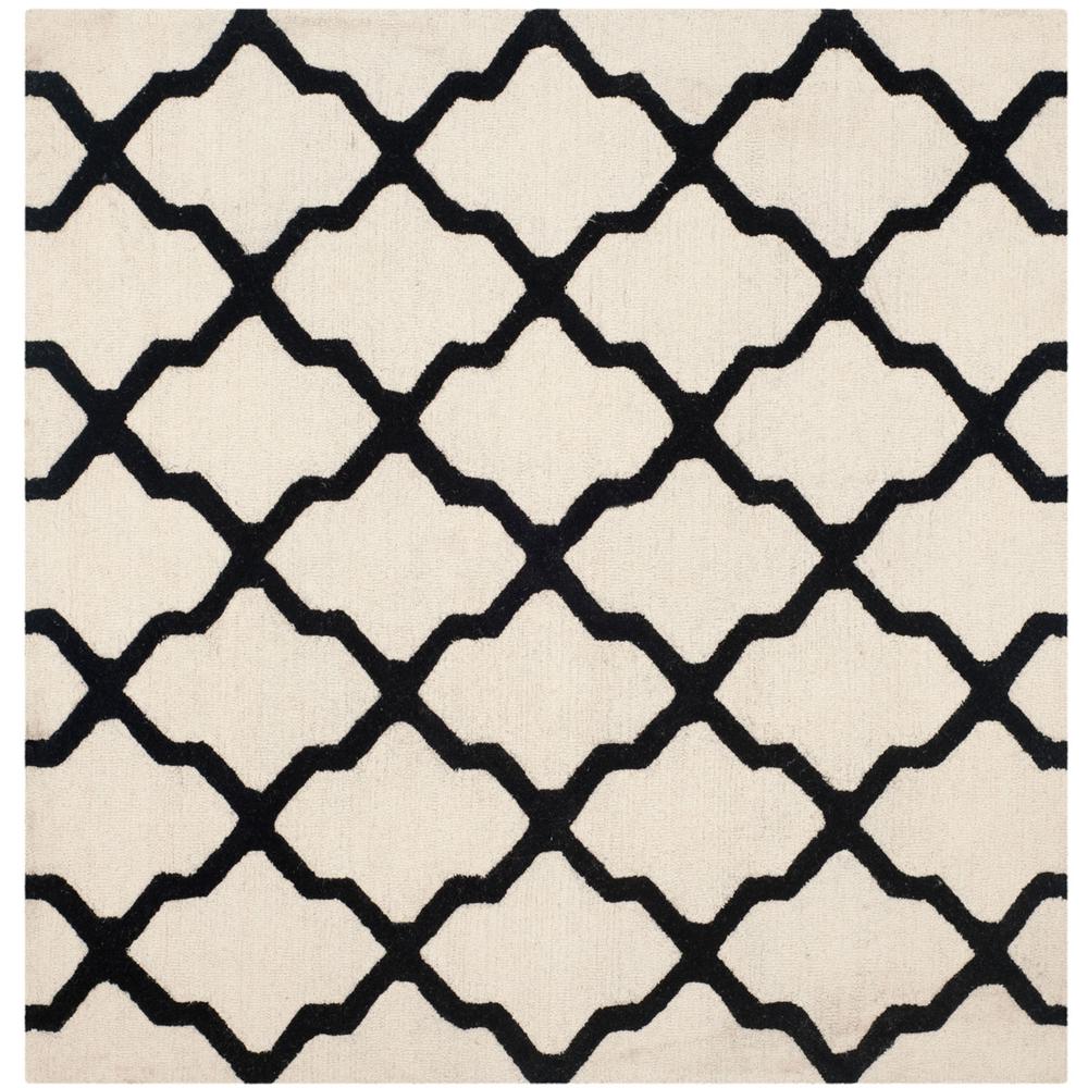 CAMBRIDGE, IVORY / BLACK, 6' X 6' Square, Area Rug, CAM121W-6SQ. Picture 1