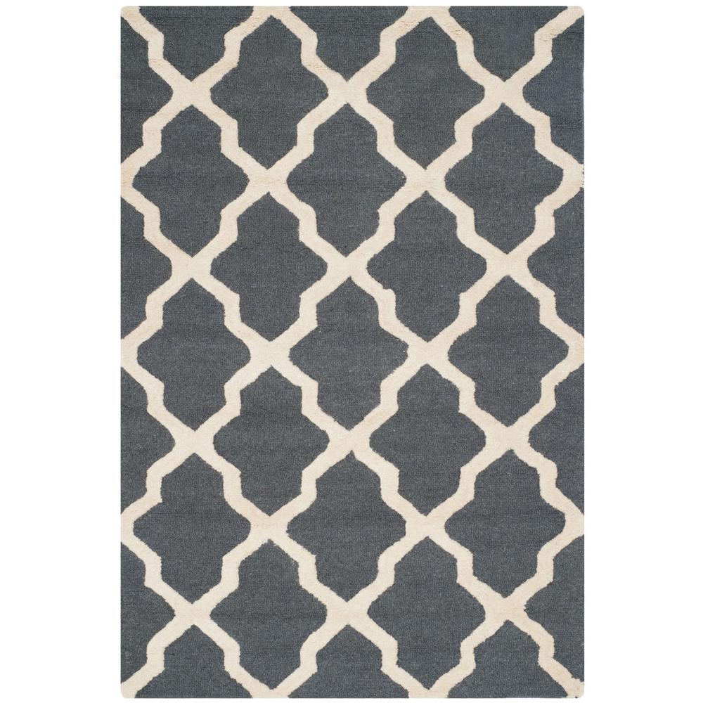 CAMBRIDGE, DARK GREY / IVORY, 4' X 6', Area Rug, CAM121X-4. Picture 1