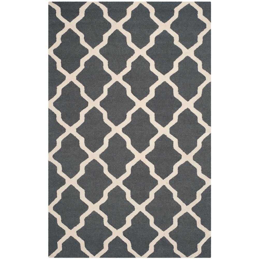 CAMBRIDGE, DARK GREY / IVORY, 5' X 8', Area Rug, CAM121X-5. Picture 1