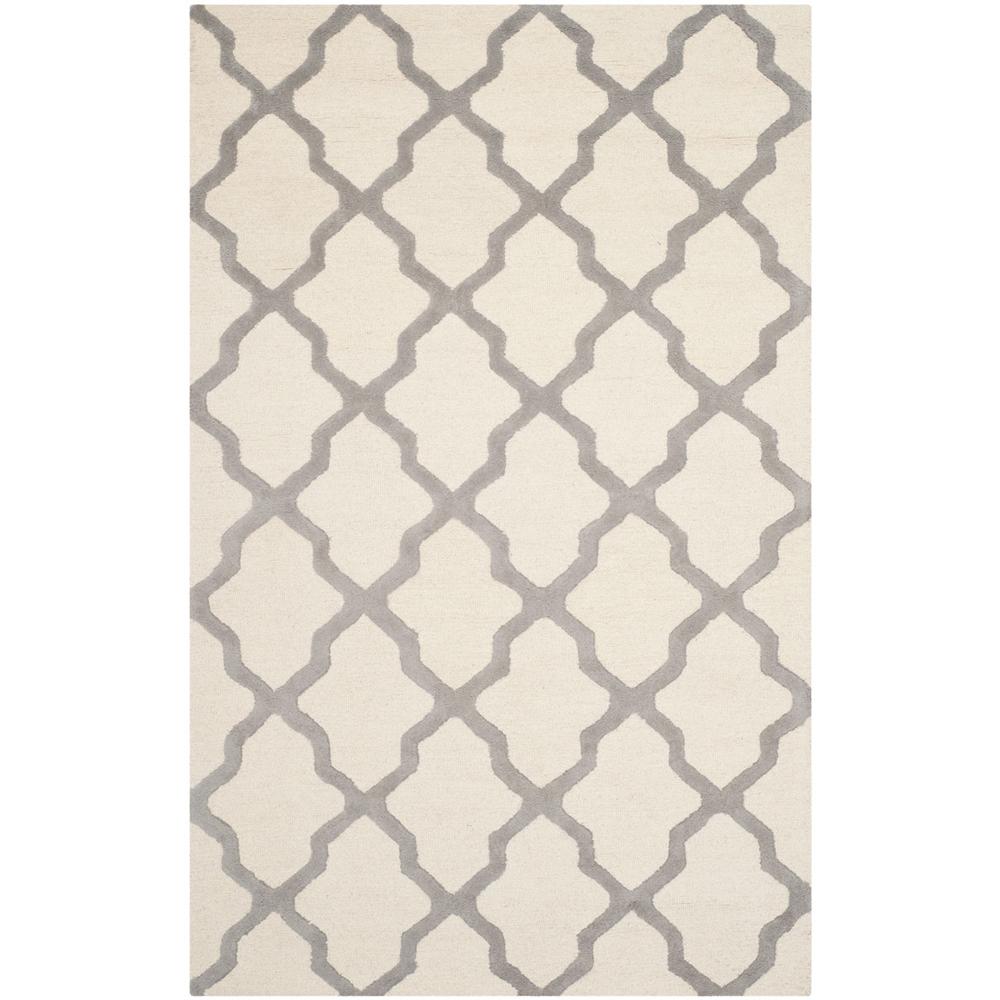 CAMBRIDGE, IVORY / SILVER, 5' X 8', Area Rug, CAM121Y-5. Picture 1