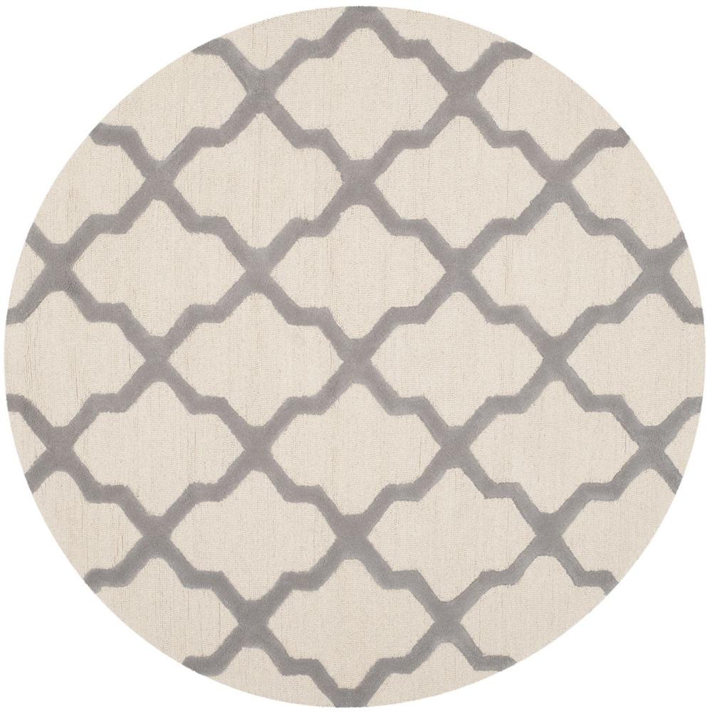CAMBRIDGE, IVORY / SILVER, 6' X 6' Round, Area Rug, CAM121Y-6R. Picture 1
