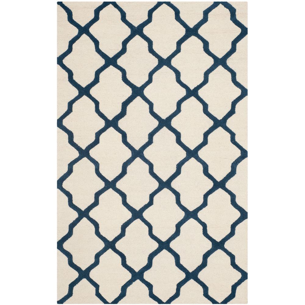 CAMBRIDGE, IVORY / NAVY, 5' X 8', Area Rug, CAM121Z-5. Picture 1