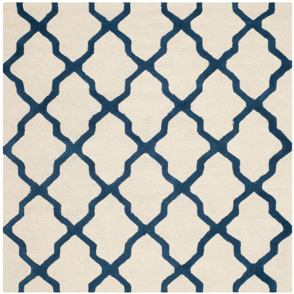 CAMBRIDGE, IVORY / NAVY, 6' X 6' Square, Area Rug, CAM121Z-6SQ. Picture 1