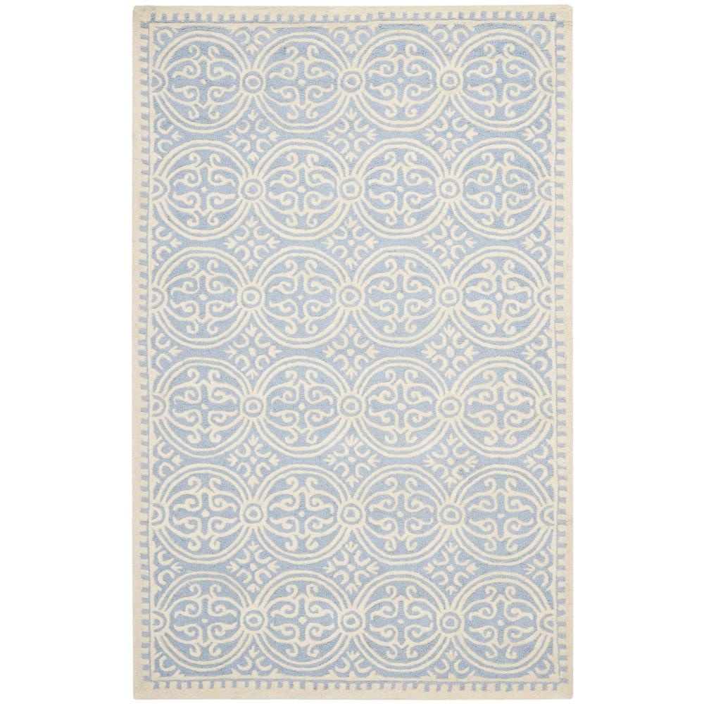 CAMBRIDGE, LIGHT BLUE / IVORY, 5' X 8', Area Rug, CAM123A-5. Picture 1