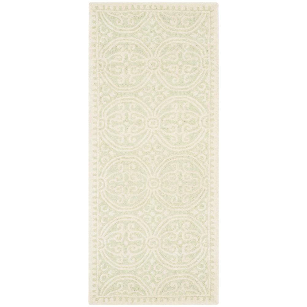 CAMBRIDGE, LIGHT GREEN / IVORY, 2'-6" X 4', Area Rug, CAM123B-24. Picture 1