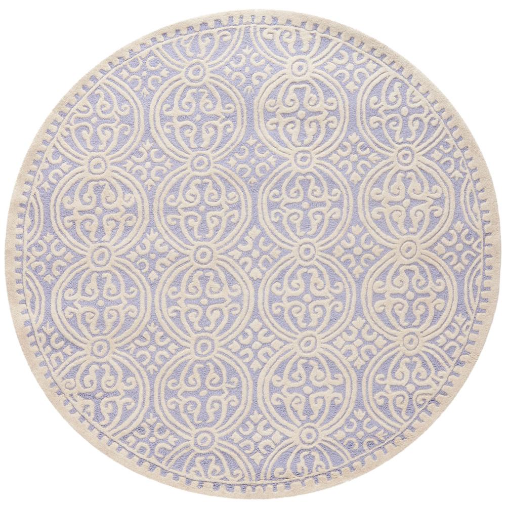 CAMBRIDGE, LAVANDER / IVORY, 4' X 4' Round, Area Rug. Picture 1