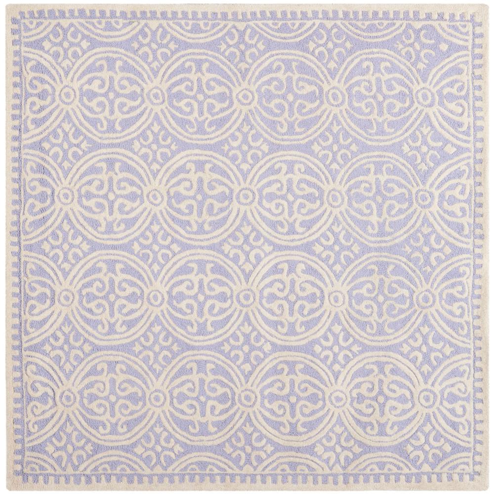 CAMBRIDGE, LAVANDER / IVORY, 4' X 4' Square, Area Rug. Picture 1