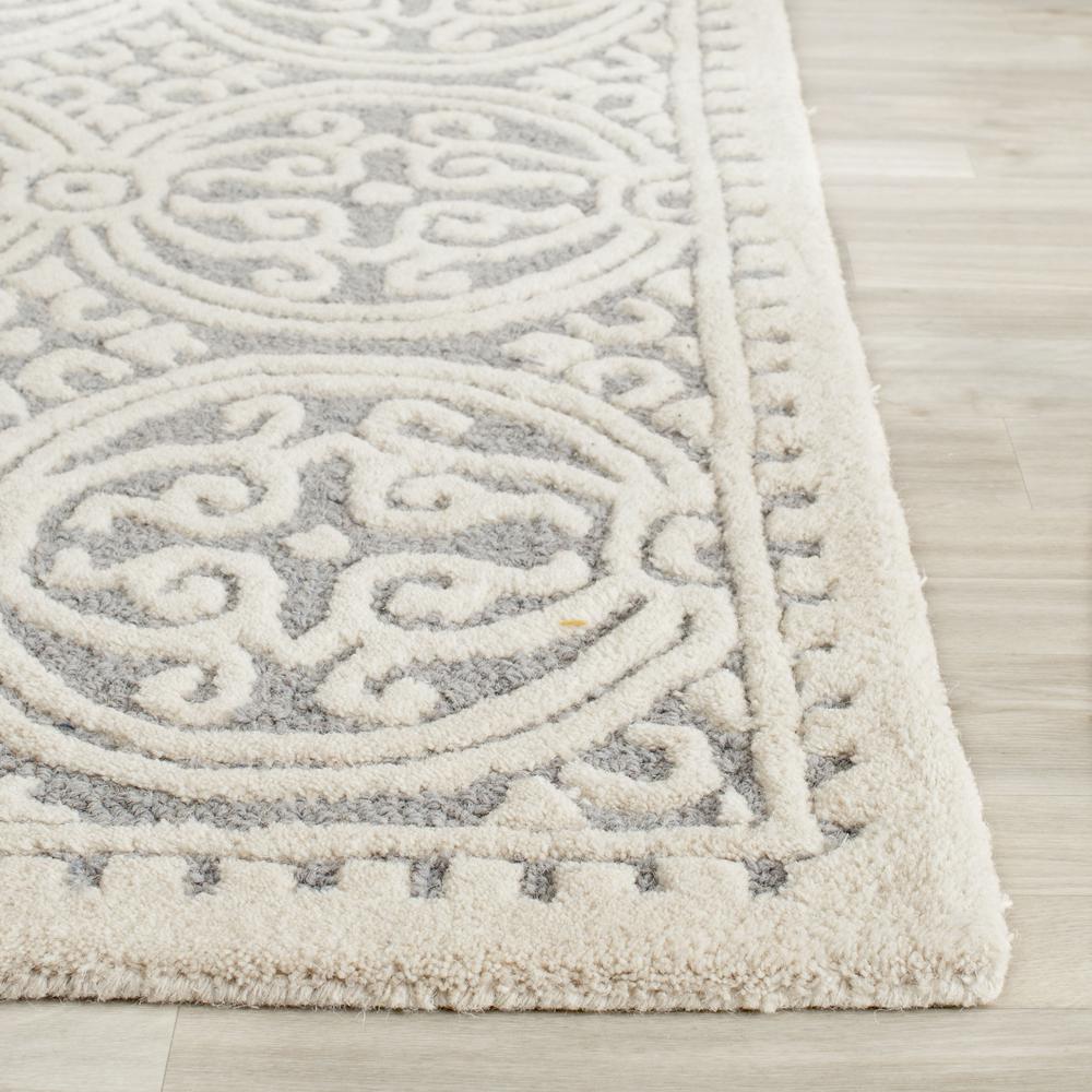 CAMBRIDGE, SILVER / IVORY, 5' X 8', Area Rug, CAM123D-5. Picture 3