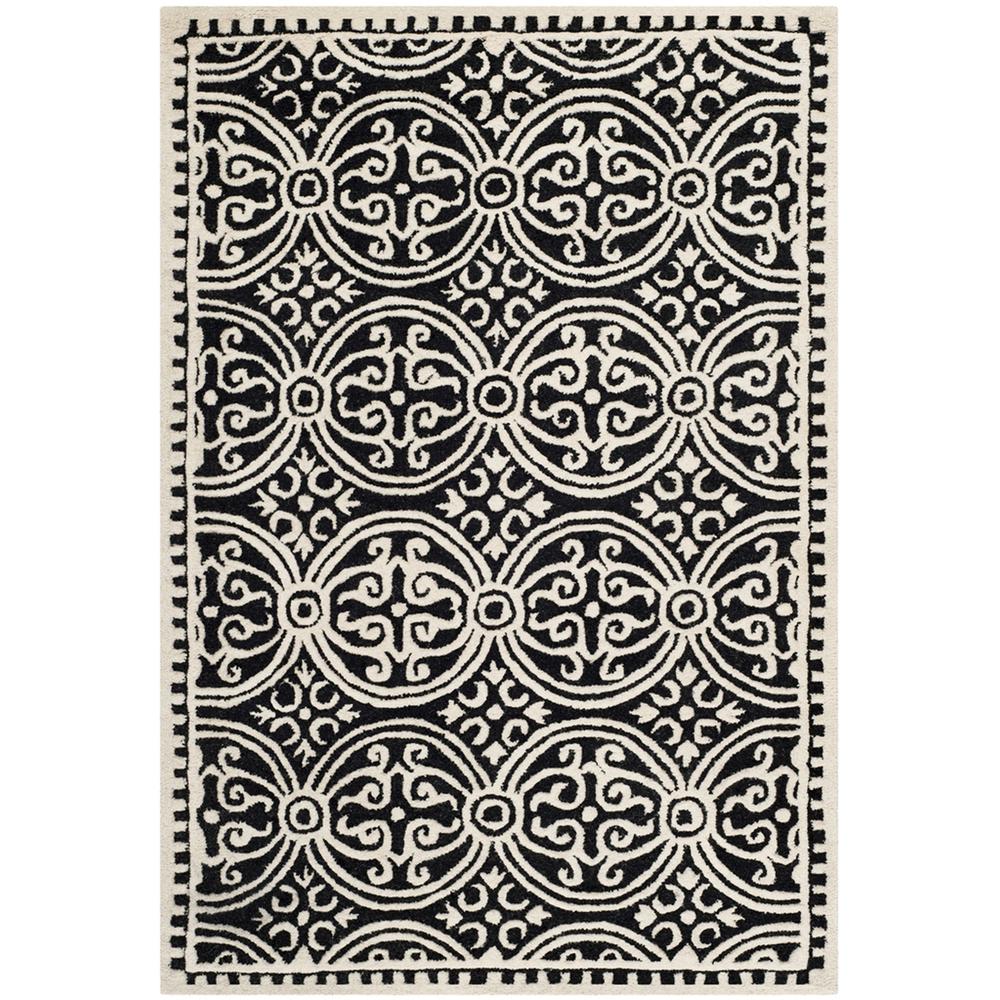 CAMBRIDGE, BLACK / IVORY, 4' X 6', Area Rug, CAM123E-4. Picture 1