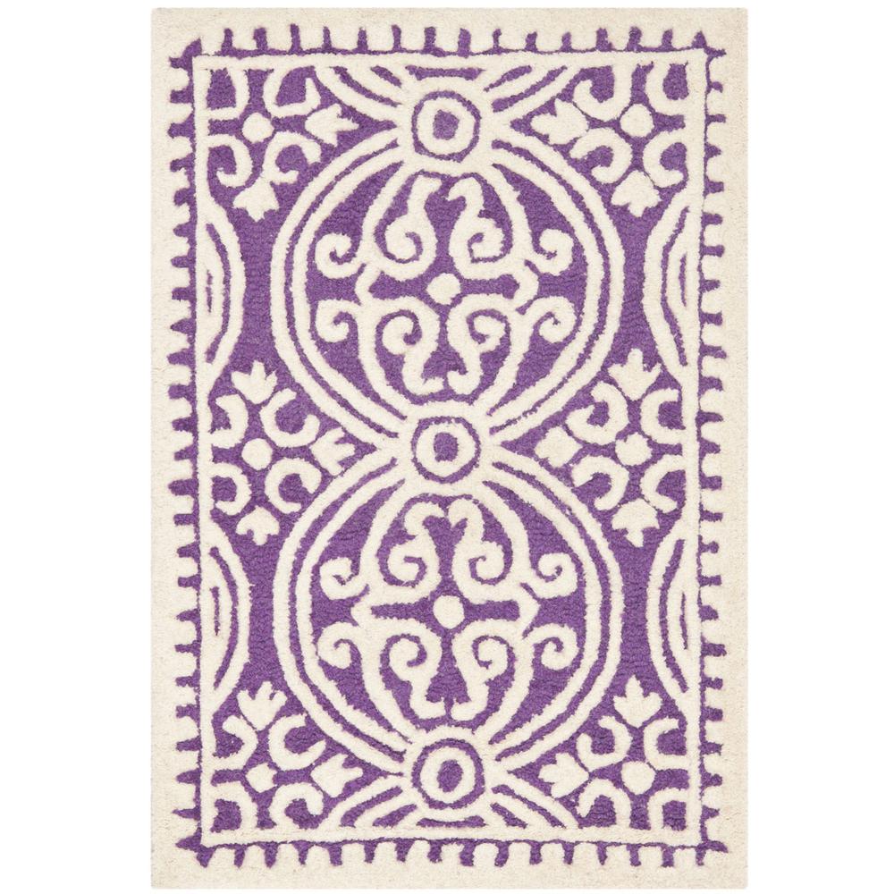 CAMBRIDGE, PURPLE / IVORY, 2' X 3', Area Rug, CAM123K-2. Picture 1