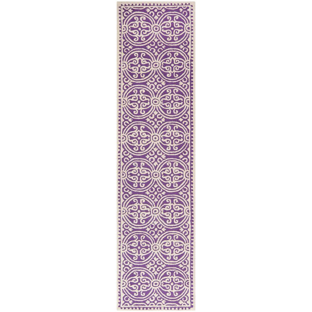 CAMBRIDGE, PURPLE / IVORY, 2'-6" X 10', Area Rug, CAM123K-210. Picture 1