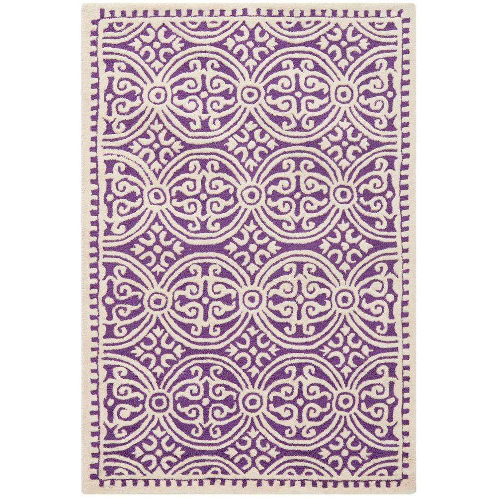 CAMBRIDGE, PURPLE / IVORY, 3' X 5', Area Rug, CAM123K-3. Picture 1