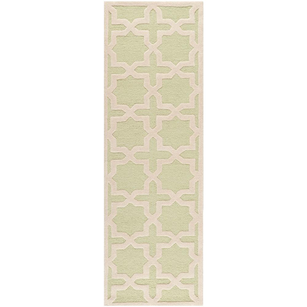 CAMBRIDGE, LIGHT GREEN / IVORY, 2'-6" X 6', Area Rug, CAM125B-26. Picture 1