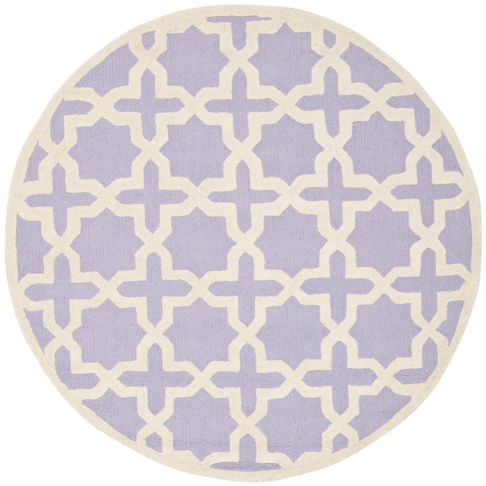 CAMBRIDGE, LAVANDER / IVORY, 6' X 6' Round, Area Rug, CAM125C-6R. Picture 1