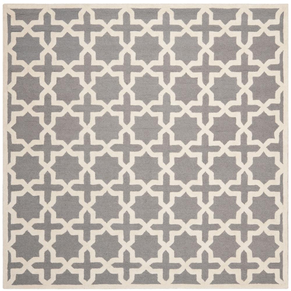 CAMBRIDGE, SILVER / IVORY, 8' X 8' Square, Area Rug, CAM125D-8SQ. Picture 1