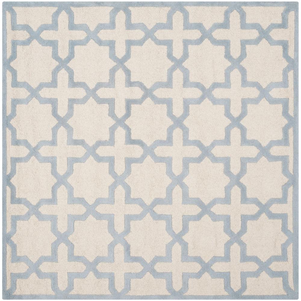 CAMBRIDGE, IVORY / LIGHT BLUE, 6' X 6' Square, Area Rug, CAM125F-6SQ. Picture 1