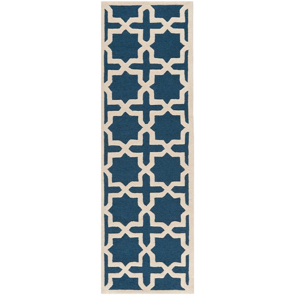 CAMBRIDGE, NAVY BLUE / IVORY, 2'-6" X 10', Area Rug, CAM125G-210. Picture 1