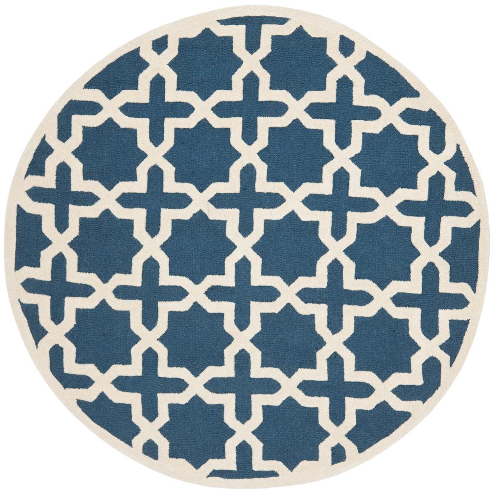 CAMBRIDGE, NAVY BLUE / IVORY, 10' X 10' Round, Area Rug, CAM125G-10R. Picture 1