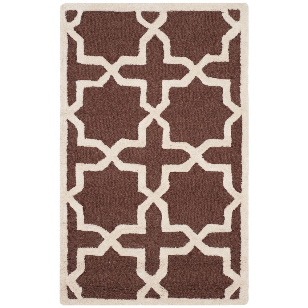 CAMBRIDGE, DARK BROWN / IVORY, 2'-6" X 4', Area Rug, CAM125H-24. Picture 1