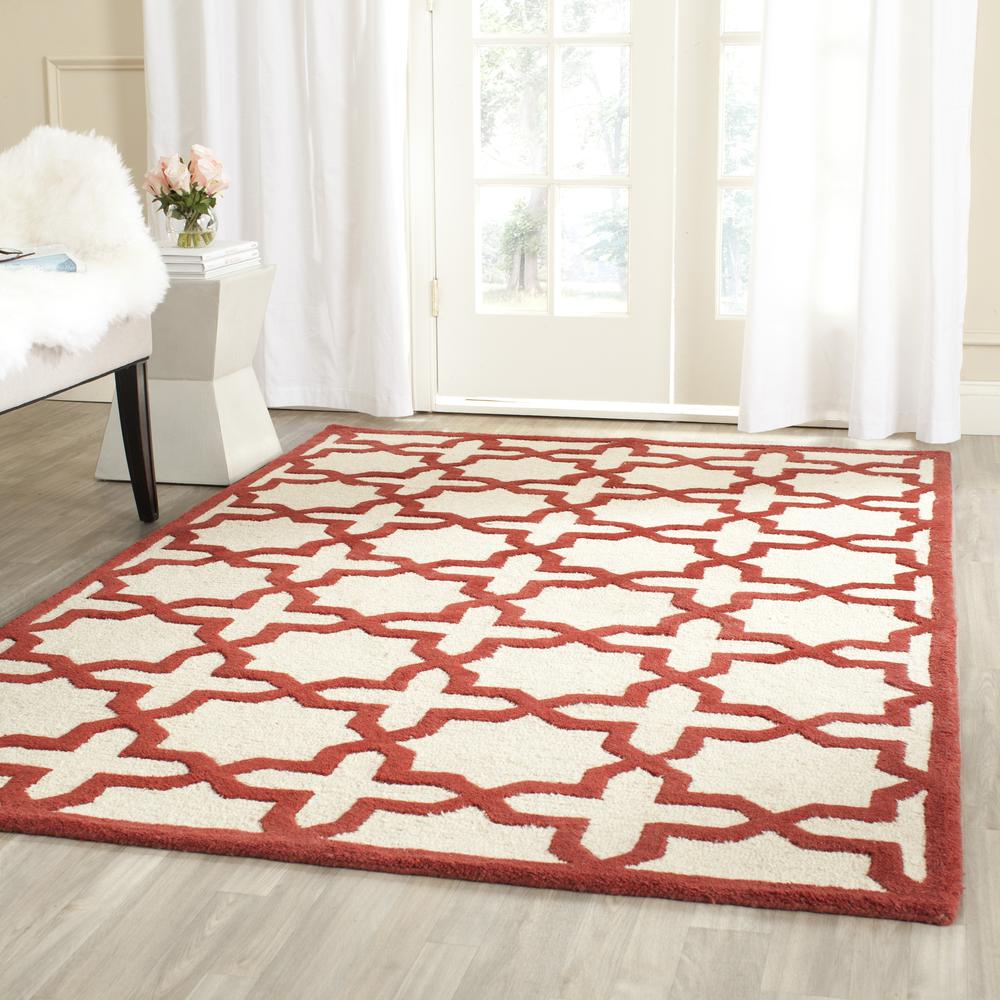 CAMBRIDGE, IVORY / RUST, 5' X 8', Area Rug, CAM125I-5. Picture 3