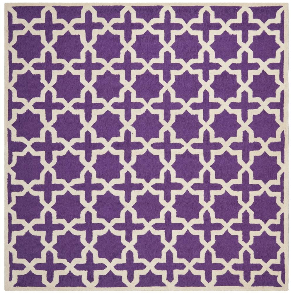 CAMBRIDGE, PURPLE / IVORY, 6' X 6' Square, Area Rug, CAM125K-6SQ. Picture 1