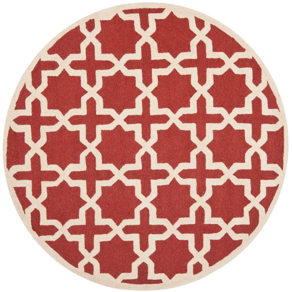 CAMBRIDGE, RUST / IVORY, 6' X 6' Round, Area Rug, CAM125L-6R. Picture 1