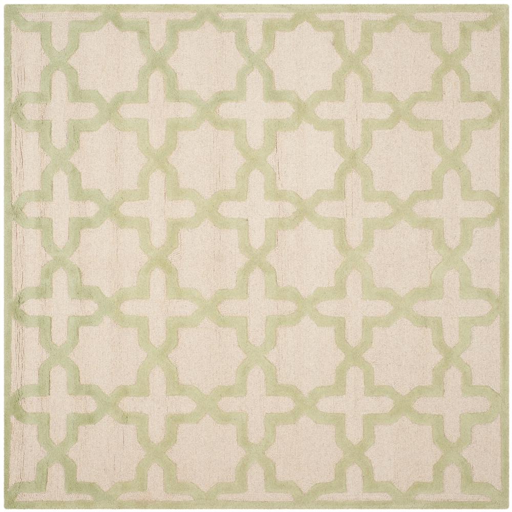 CAMBRIDGE, IVORY / LIGHT GREEN, 6' X 6' Square, Area Rug, CAM125N-6SQ. Picture 1