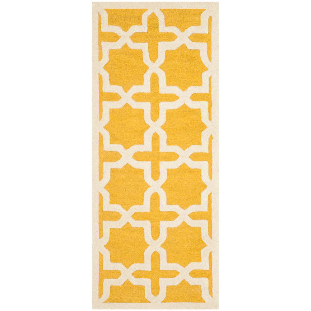 CAMBRIDGE, GOLD / IVORY, 2'-6" X 10', Area Rug, CAM125Q-210. Picture 1