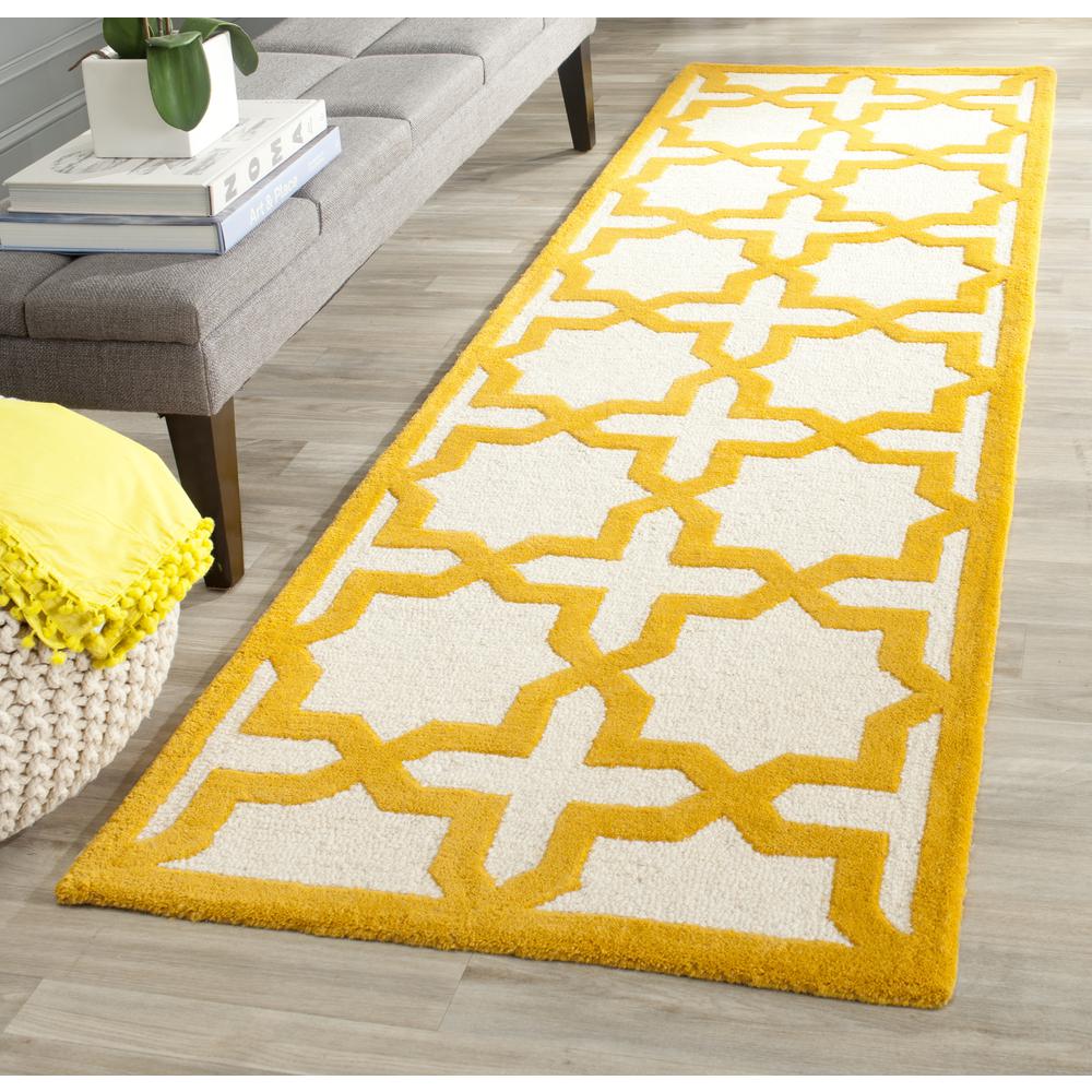 CAMBRIDGE, IVORY / GOLD, 2'-6" X 6', Area Rug, CAM125U-26. Picture 2