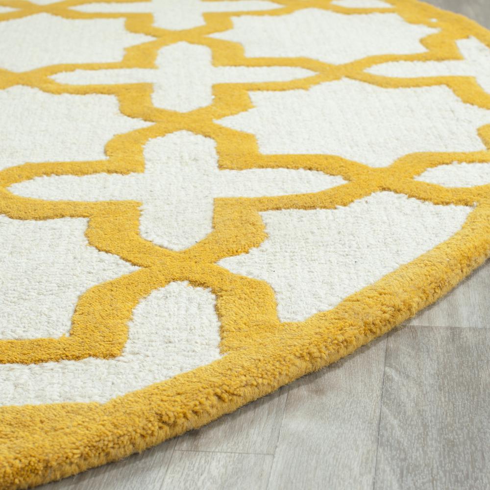 CAMBRIDGE, IVORY / GOLD, 6' X 6' Round, Area Rug, CAM125U-6R. Picture 2