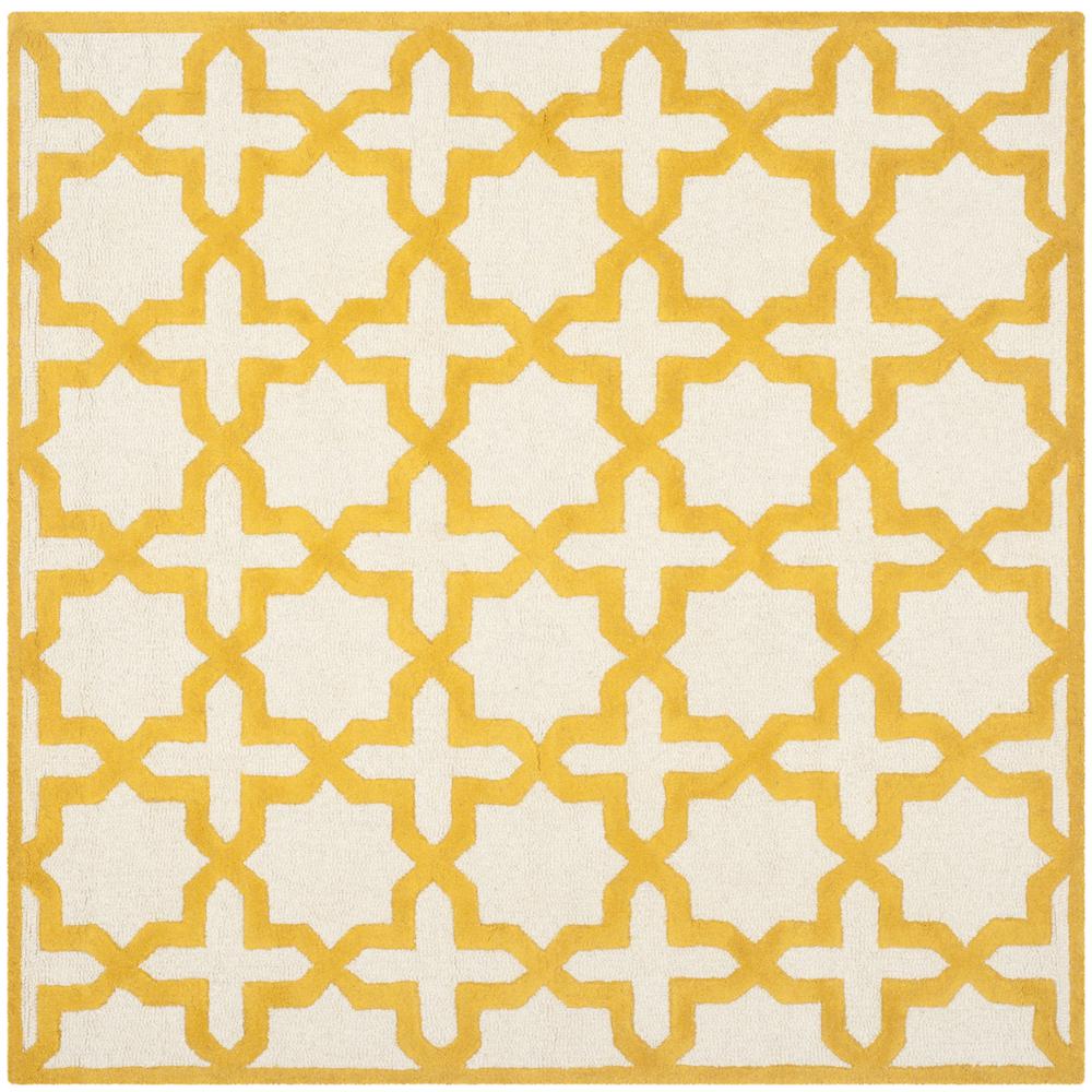 CAMBRIDGE, IVORY / GOLD, 6' X 6' Square, Area Rug, CAM125U-6SQ. Picture 1