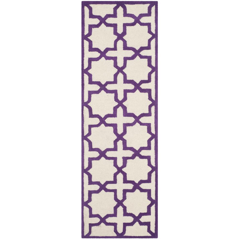 CAMBRIDGE, IVORY / PURPLE, 2'-6" X 8', Area Rug, CAM125V-28. Picture 1