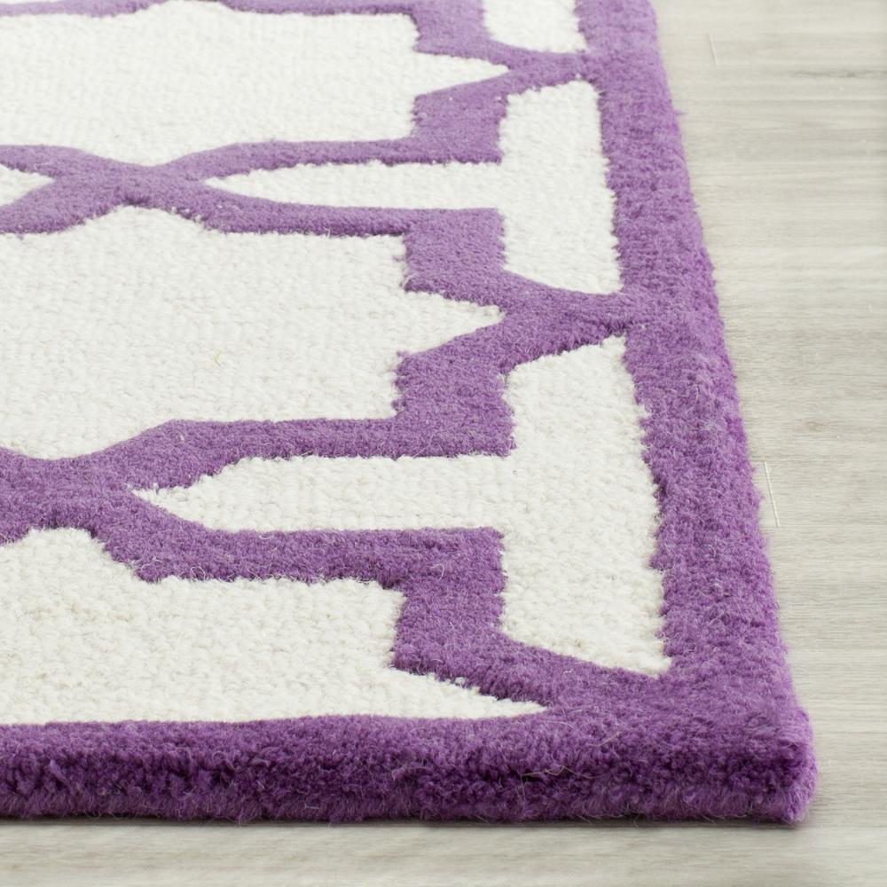 CAMBRIDGE, IVORY / PURPLE, 2'-6" X 8', Area Rug, CAM125V-28. Picture 2