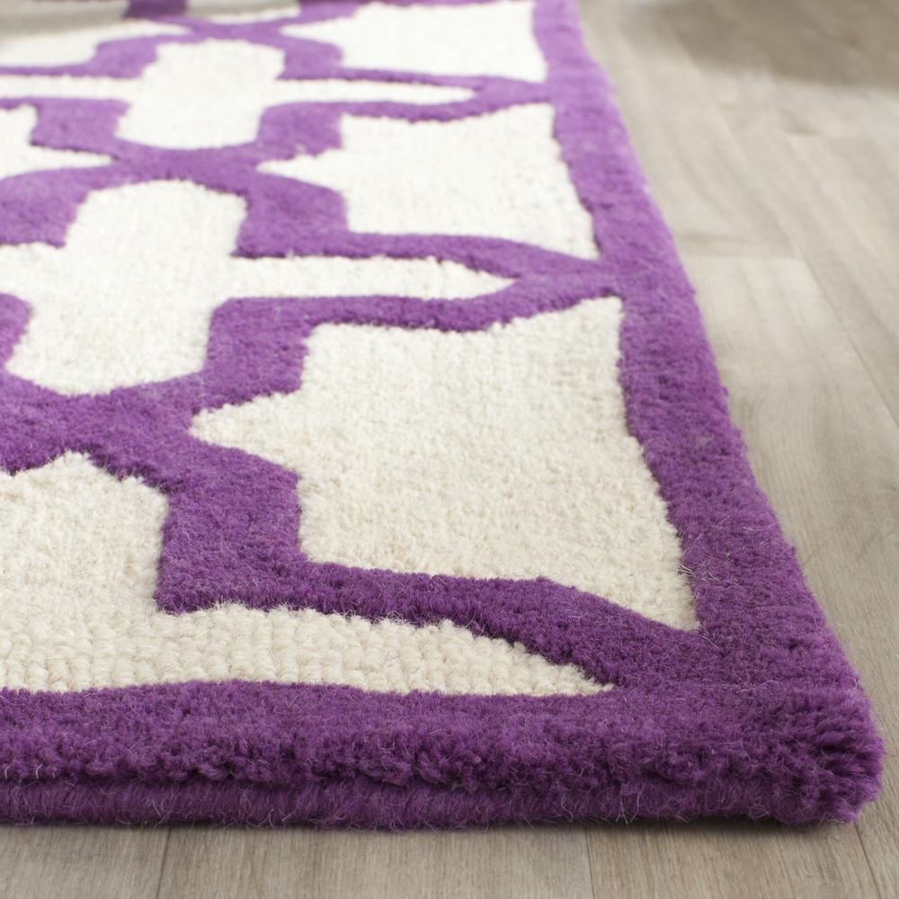 CAMBRIDGE, IVORY / PURPLE, 5' X 8', Area Rug, CAM125V-5. Picture 2