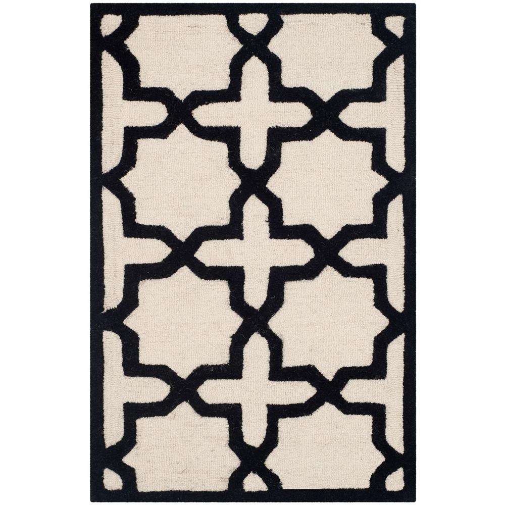 CAMBRIDGE, IVORY / BLACK, 2'-6" X 4', Area Rug, CAM125W-24. Picture 1