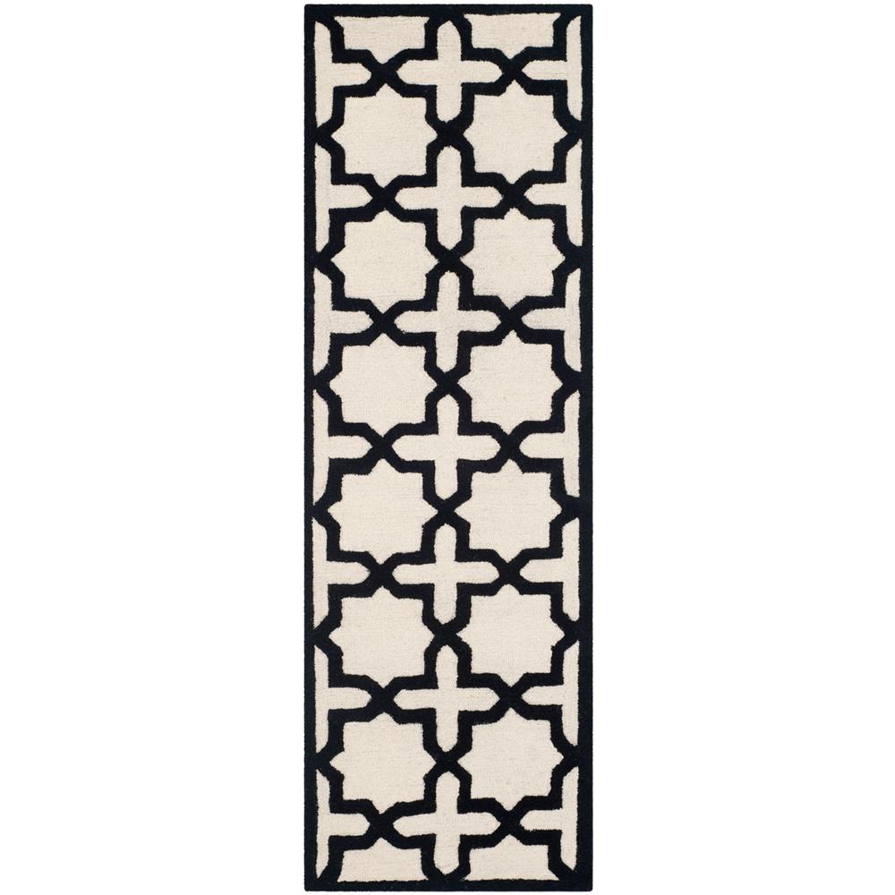 CAMBRIDGE, IVORY / BLACK, 2'-6" X 8', Area Rug, CAM125W-28. Picture 1