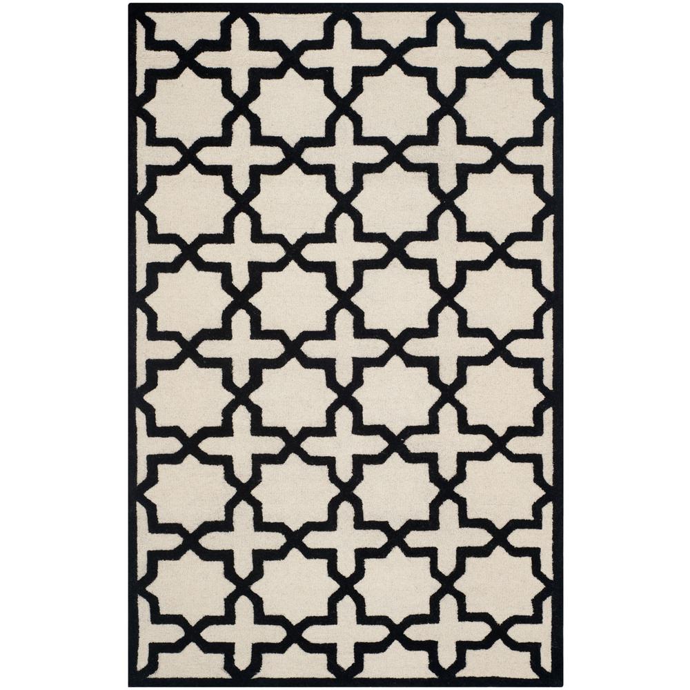 CAMBRIDGE, IVORY / BLACK, 5' X 8', Area Rug, CAM125W-5. Picture 1